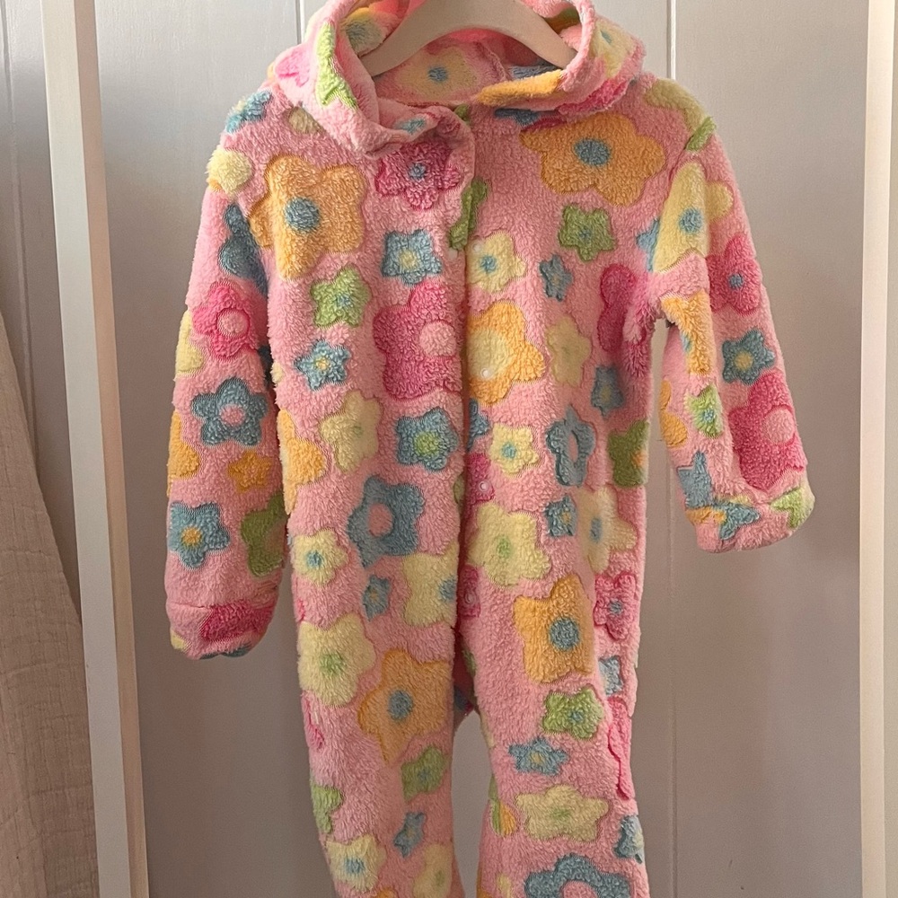 Floral Pattern Jacquard Fleece Jumpsuit